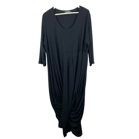 Sympli Grand Dress Size 2G Drama Black Scoop Neck 3/4 Sleeve Plus 3X/4X 26 - Picture 1 of 3